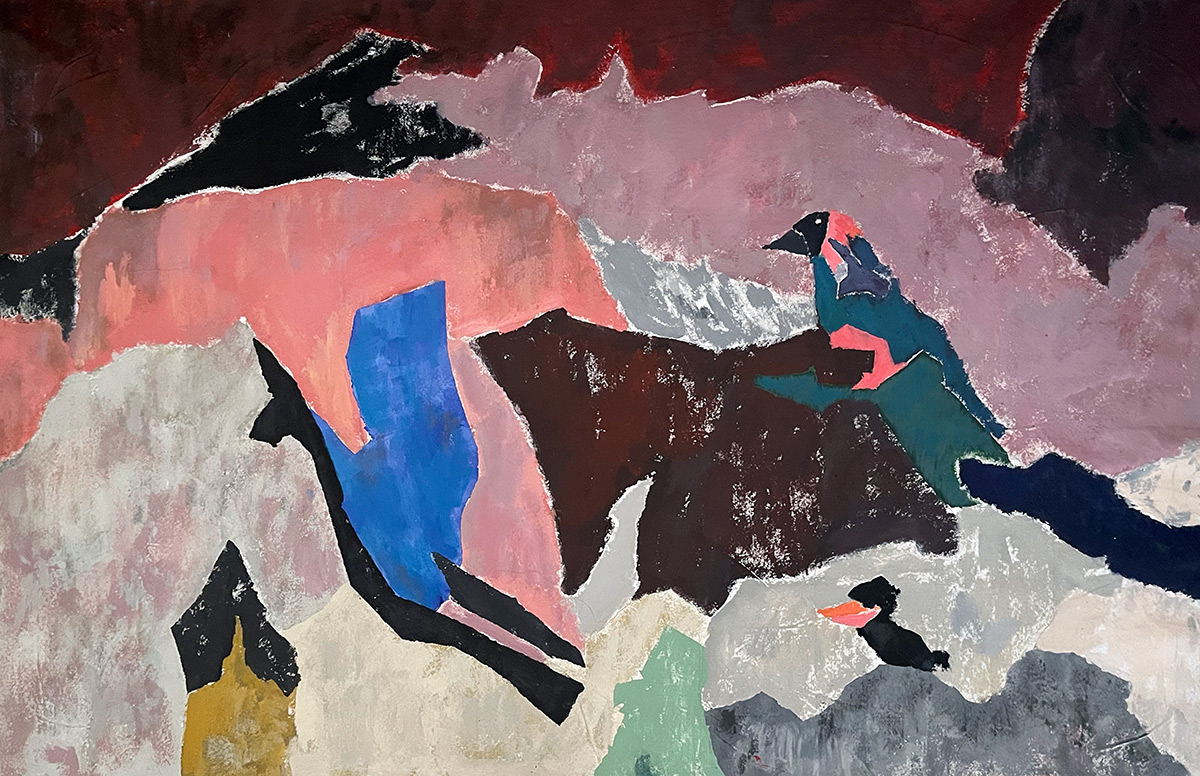 Landscape with mythical bird